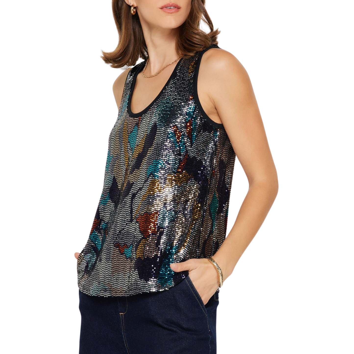 SPARKLE TANK TOP BLACK
