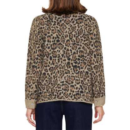 LONG SLEEVE BUTTON UP SHACKET LEOPARD