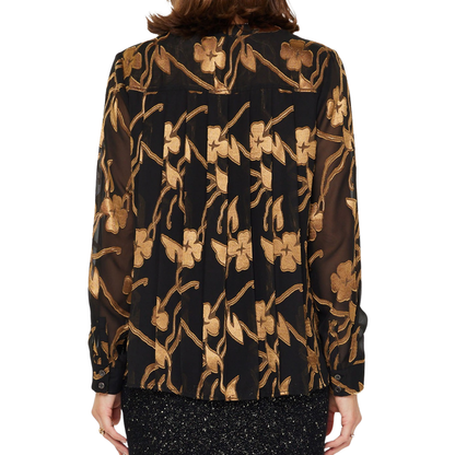 FLORAL JACQUARD TOP GOLD