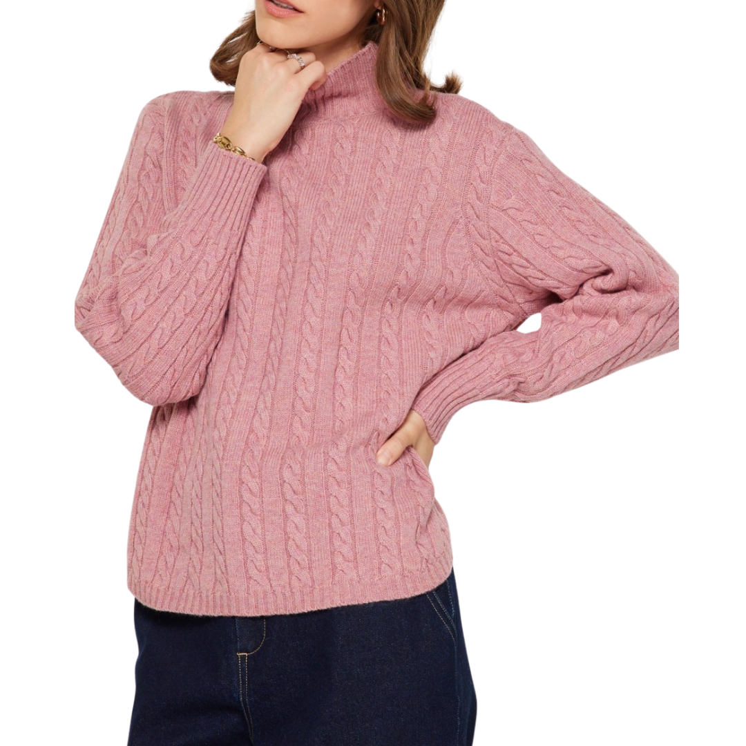 CABLE SWEATER CLAY PINK