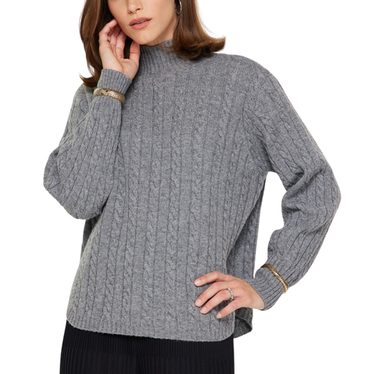 CABLE SWEATER GREY