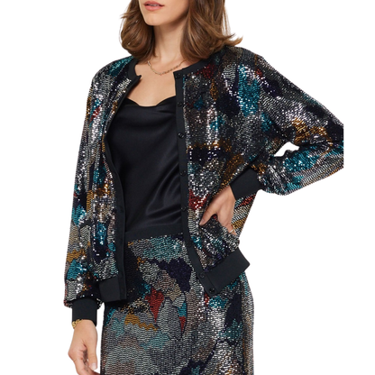 LONG SLEEVE METALLIC CARDIGAN