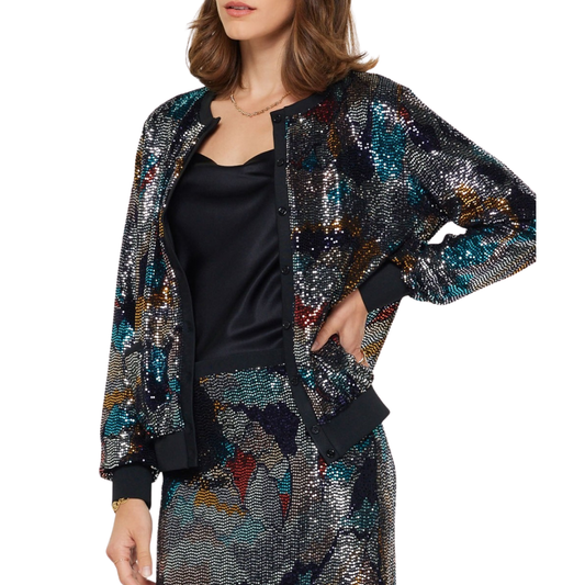 LONG SLEEVE METALLIC CARDIGAN