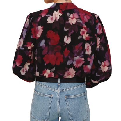 LONG SLEEVE ESHIRRED BUTTONDOWN BLOUSE