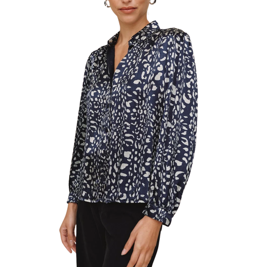 LONG SLEEVE SHIRRED SHOULDER BUTTONDOWN ARCTIC
