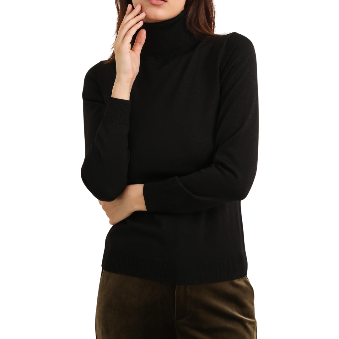 RIBBED TURTLENECK SWEATER NOIR