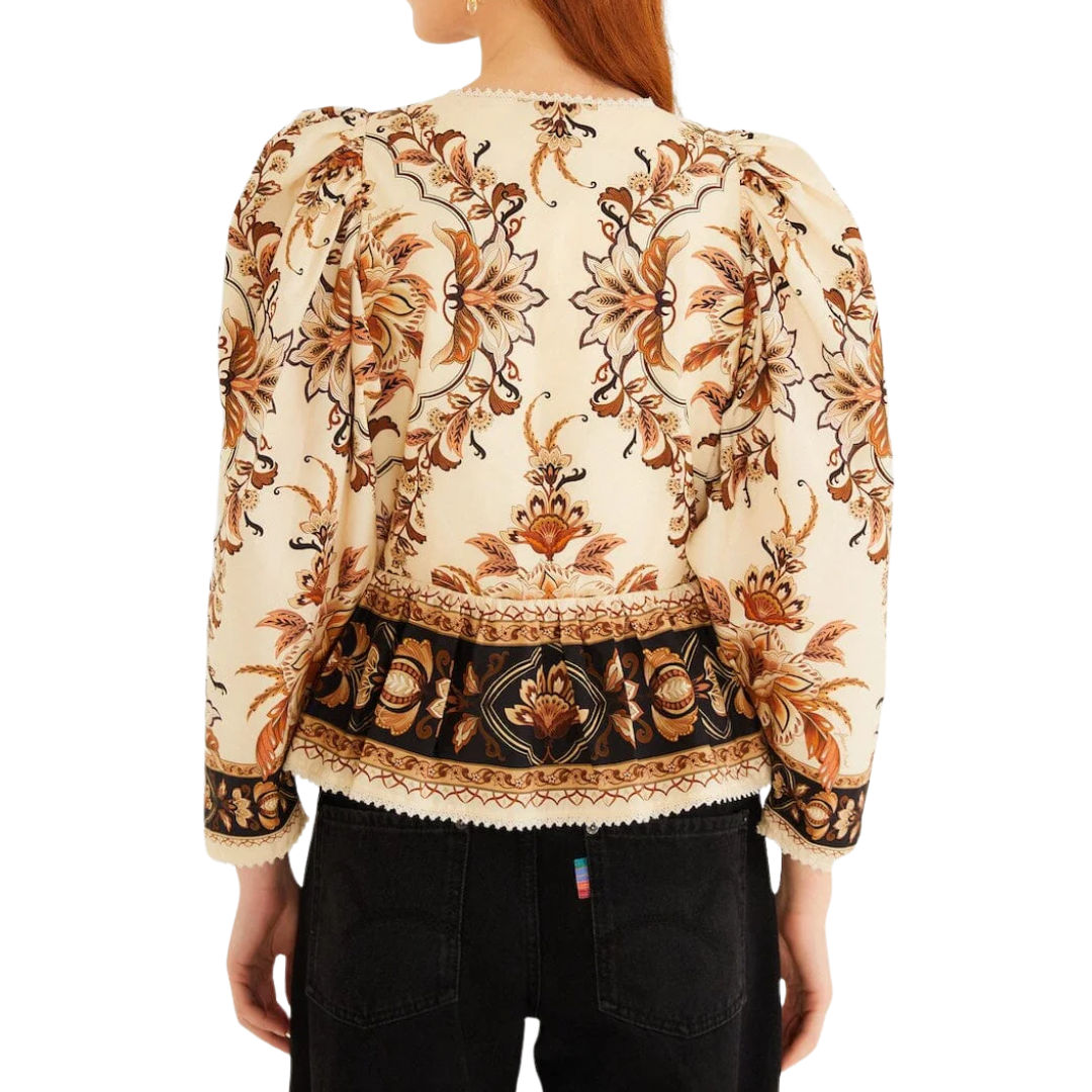 MAJESTIC GARDEN SAND BLOUSE SAND