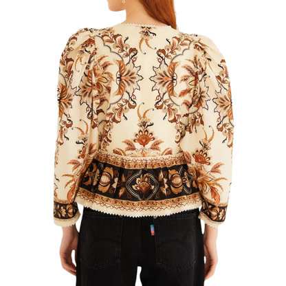 MAJESTIC GARDEN SAND BLOUSE SAND