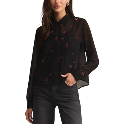 VIVIENNE RIO FLORAL TOP BLACK