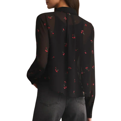 VIVIENNE RIO FLORAL TOP BLACK