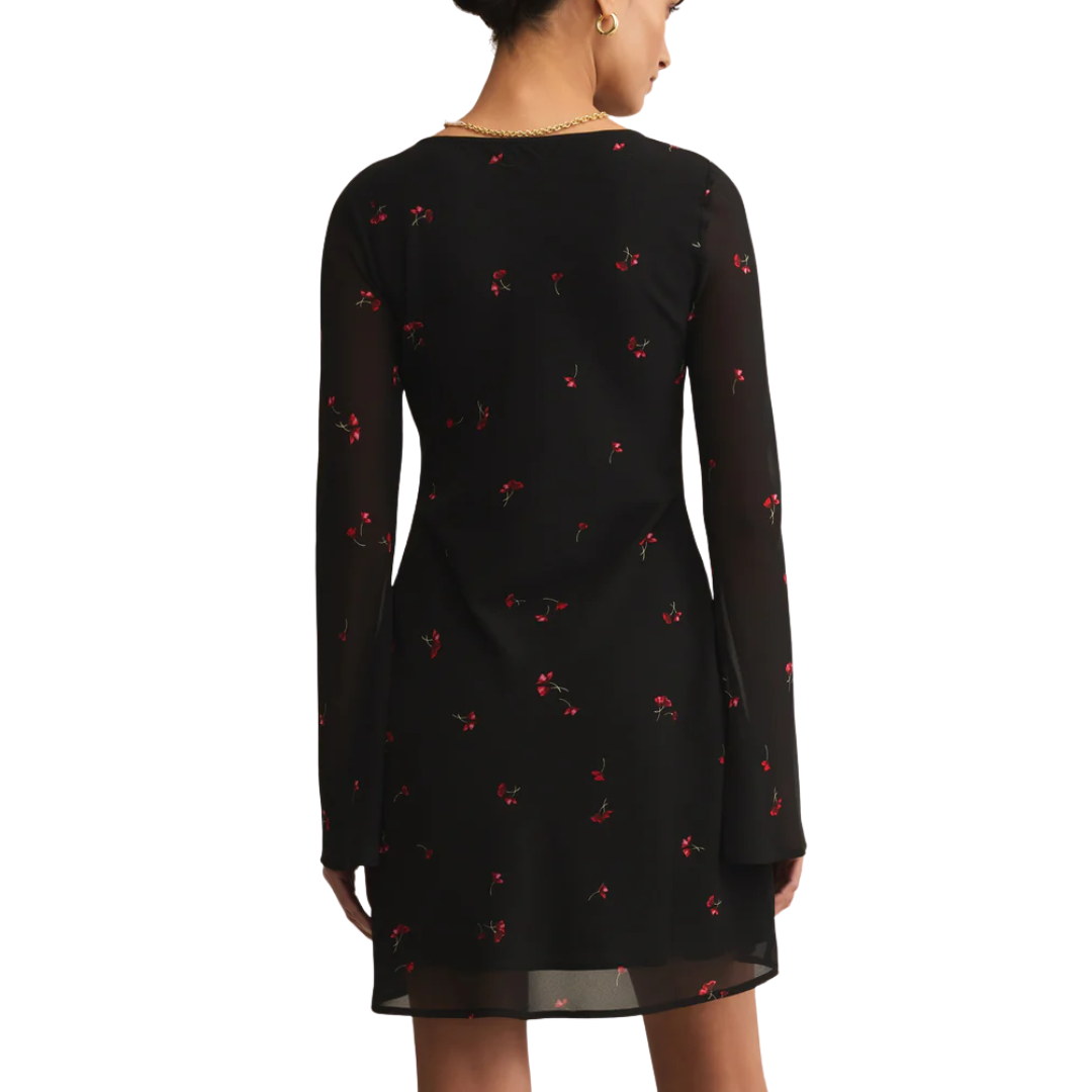 CAMPBELL RIO FLORAL MINI DRESS BLACK
