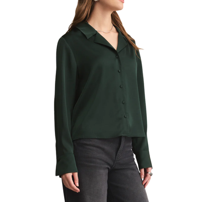 ANA SATIN TOP GREEN GARLAND