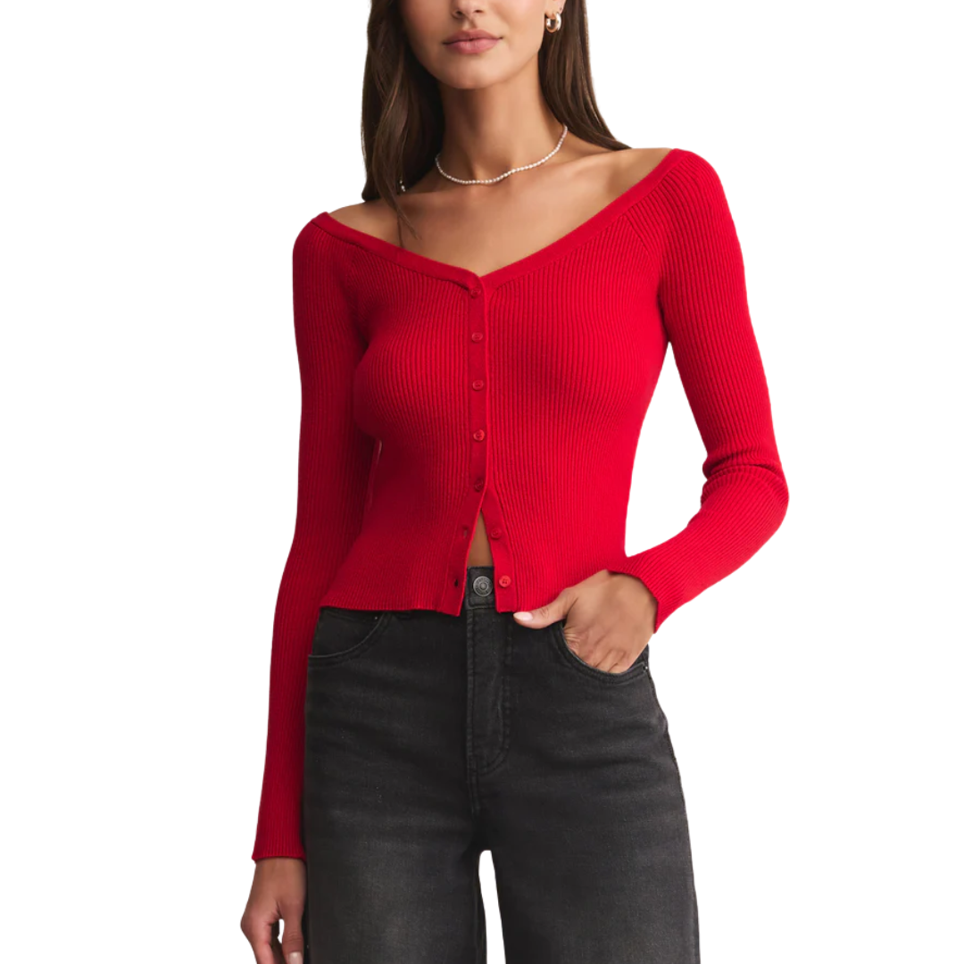 JOVY SWEATER TOP FESTIVE RED