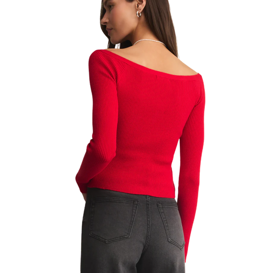 JOVY SWEATER TOP FESTIVE RED