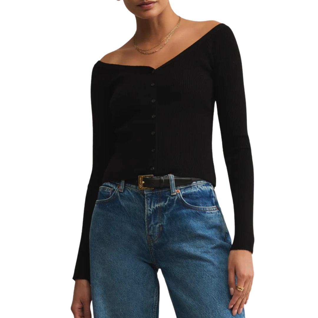 JOVY SWEATER TOP BLACK