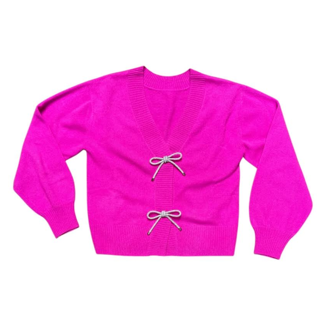 BLING BOW CARDI PINK
