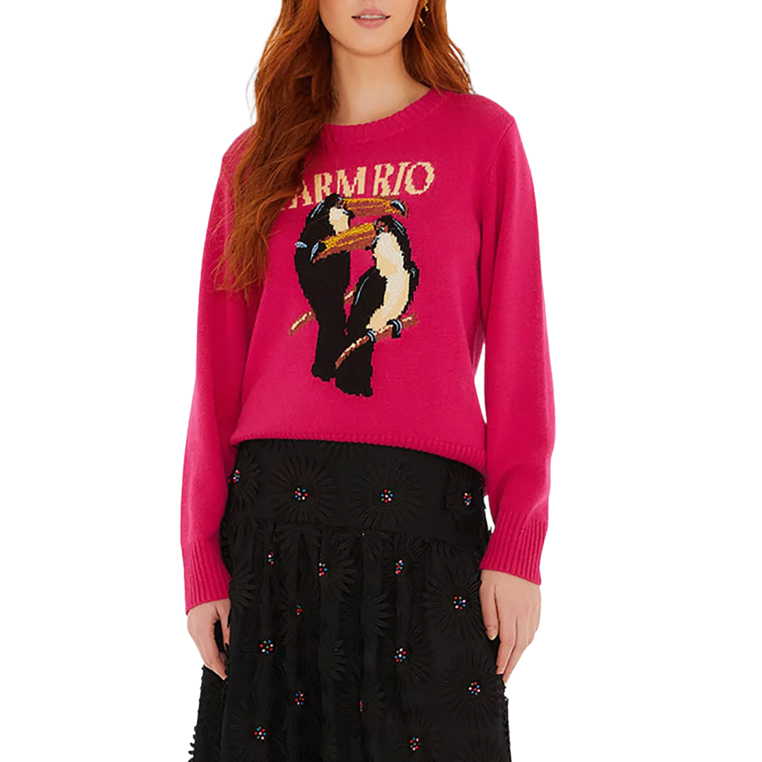 FARM RIO TOUCAN SWEATER PINK