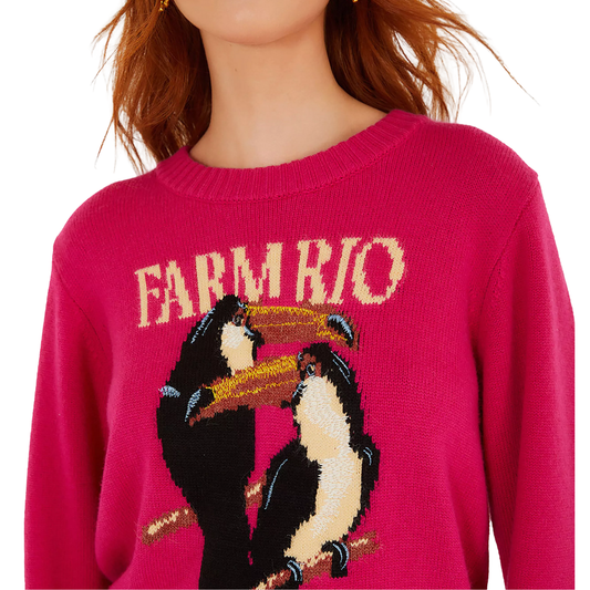 FARM RIO TOUCAN SWEATER PINK