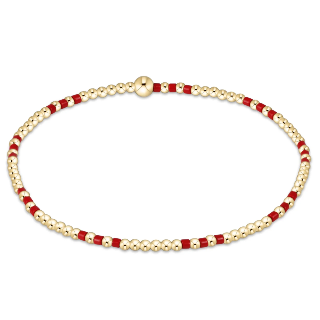 GAMEDAY HOPE JOY 2MM BRIGHT RED BRACELET