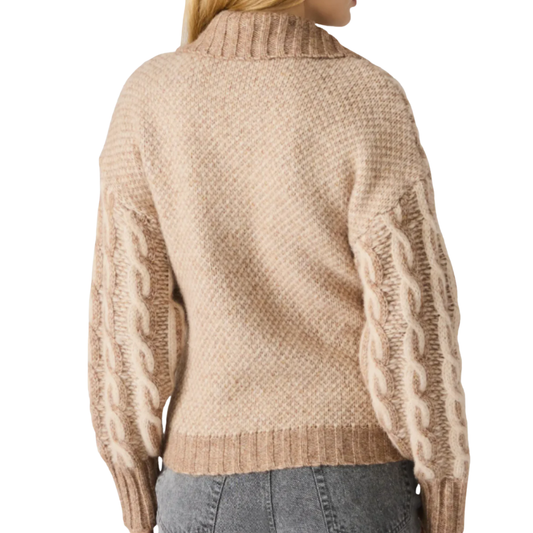 MICHAELA CABLE CARDIGAN MOCHA