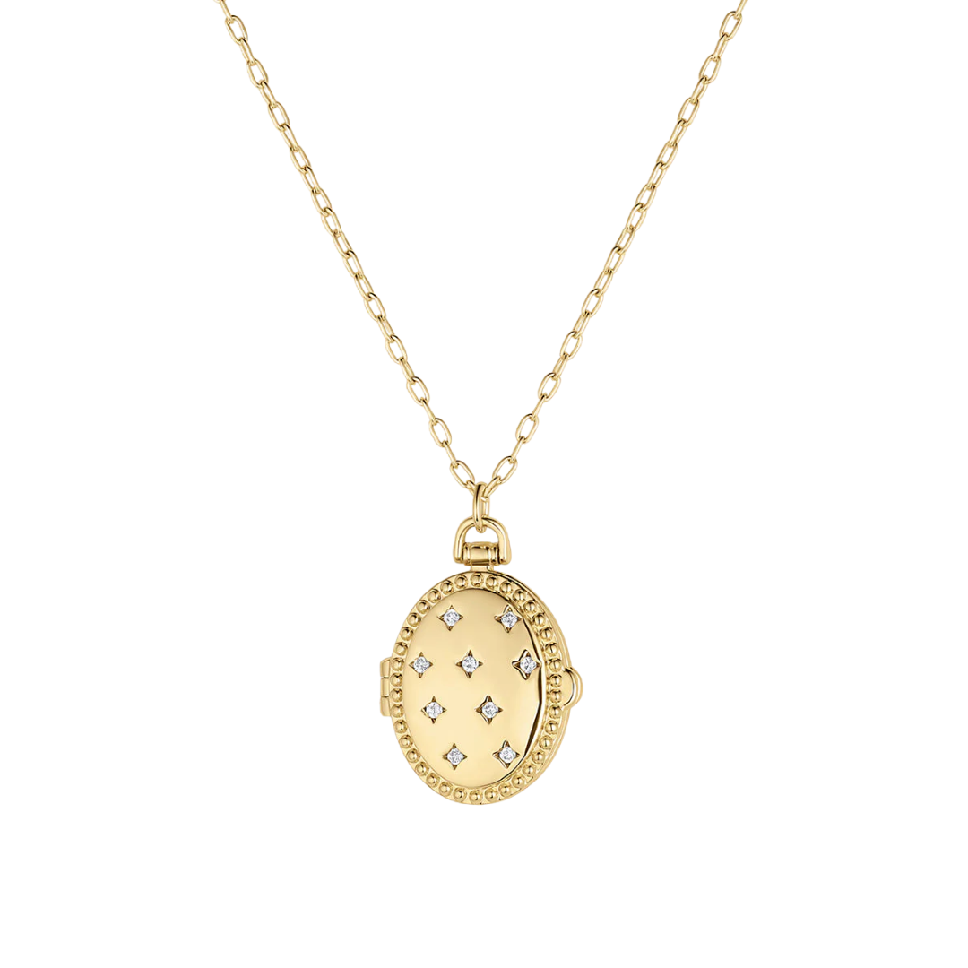 CELESTE LOCKET NECKLACE GOLD