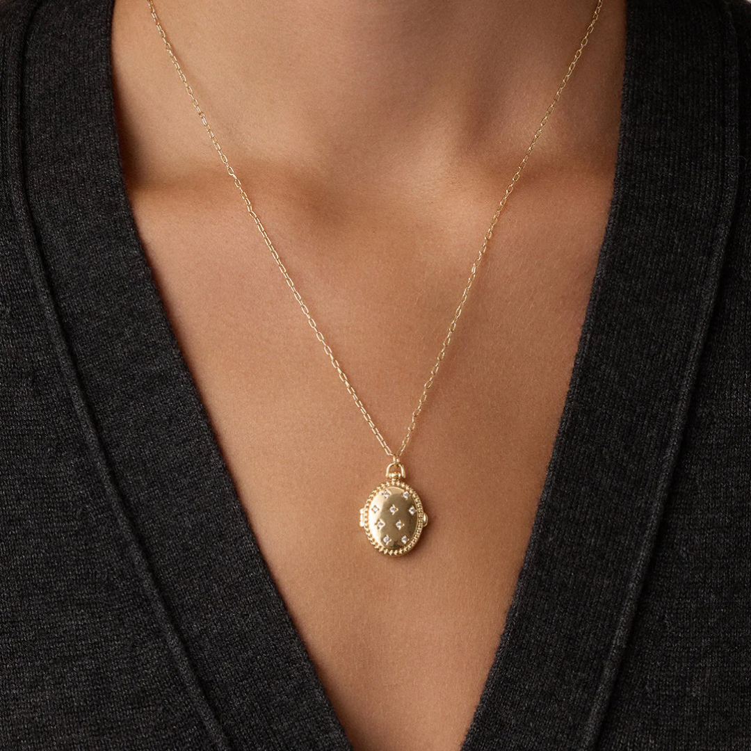 CELESTE LOCKET NECKLACE GOLD