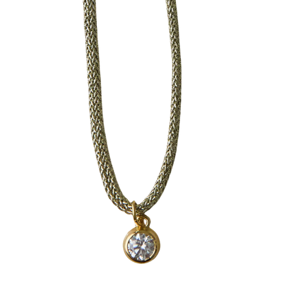 LUREX BEZEL NECKLACE GOLD