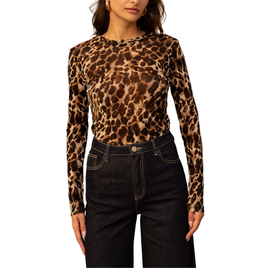 LEOPARD VELVET SHIRT NOIR