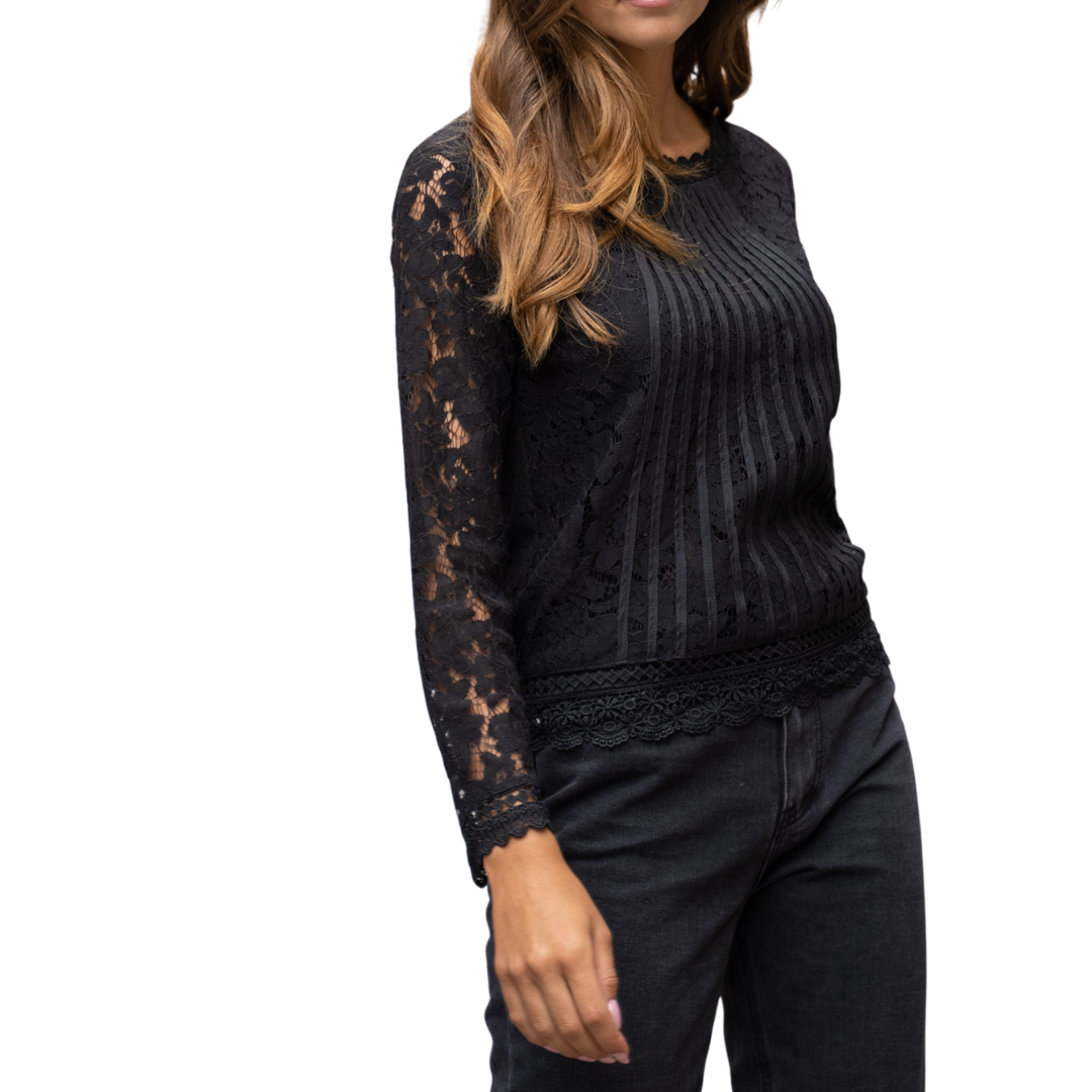 LACE BLOUSE BLACK