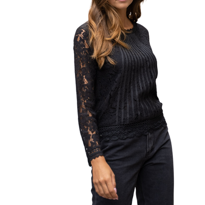 LACE BLOUSE BLACK
