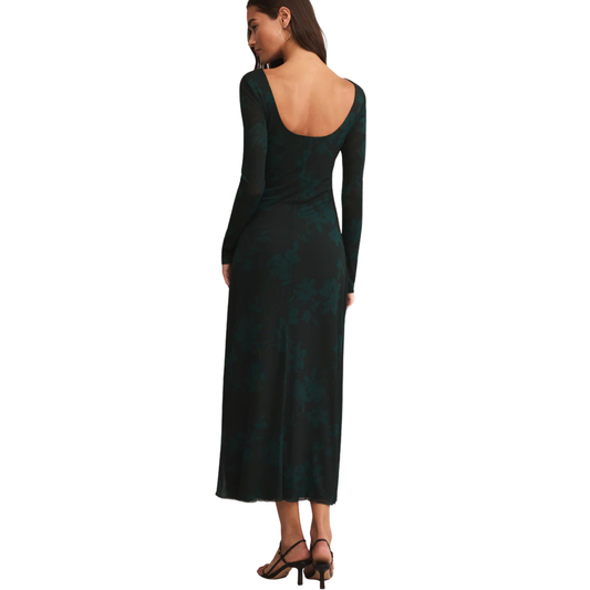 MYSTIC FLORAL MESH MIDI DRESS