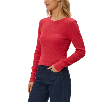 LONG SLEEVE PALMER CROP CREW TEE POPPY
