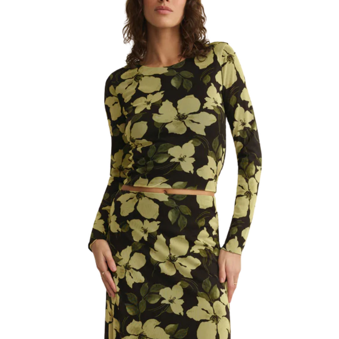 TAYSHA REN FLORAL MESH TOP