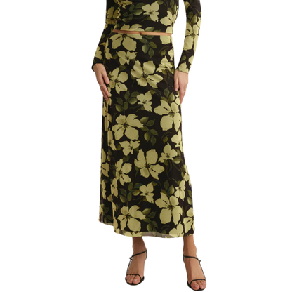EDA REN FLORAL MESH MIDI SKIRT