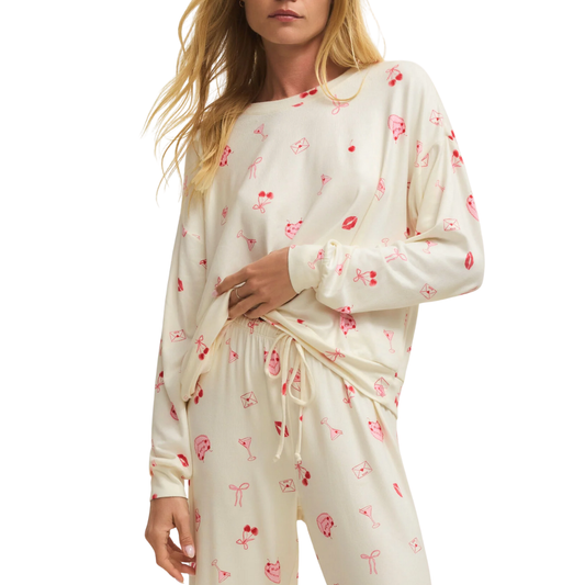 LONG SLEEVE MIRA SWEET THINGS TOP VANILLA ICE