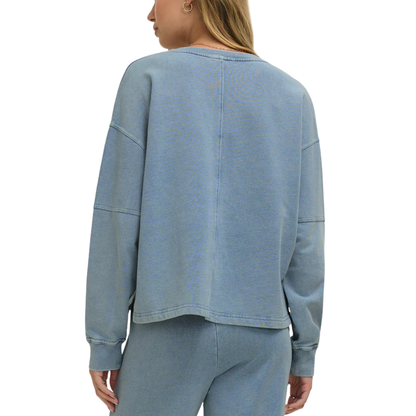 DELPHINE KNIT DENIM SWEATSHIRT OCEAN AIR INDIGO