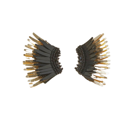 MINI MADELINE EARRINGS BLACK & GOLD