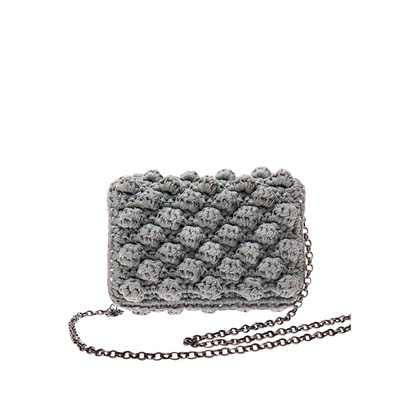 XSMALL SILVER BUBBLE BAG CROSSBODY CHAIN