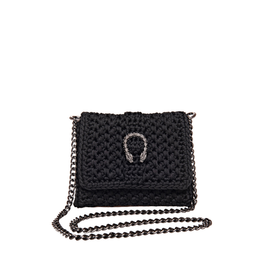 SMALL NEW YORK BAG WITH CHAIN BLACK