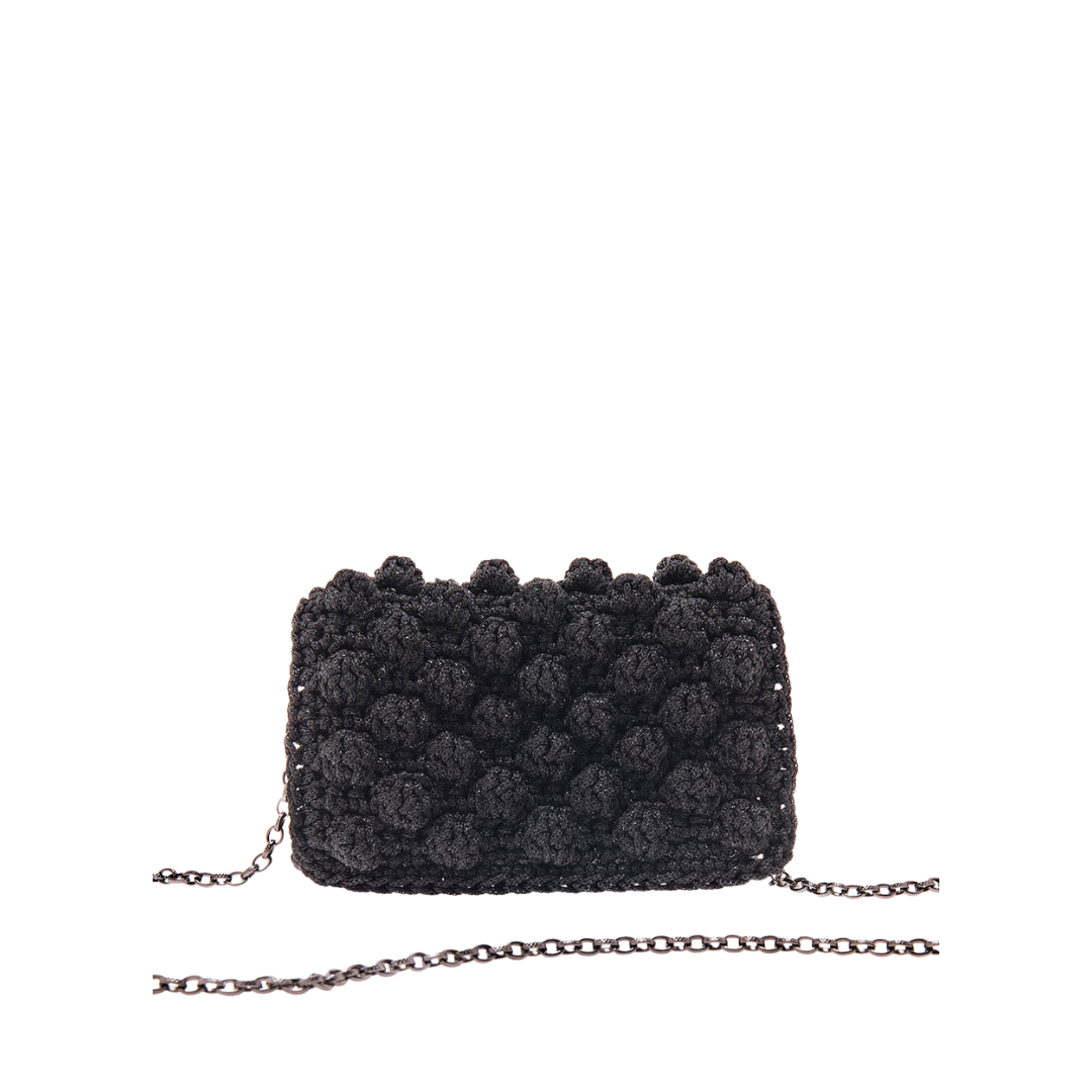 XSMALL BLACK BUBBLE BAG CROSSBODY CHAIN