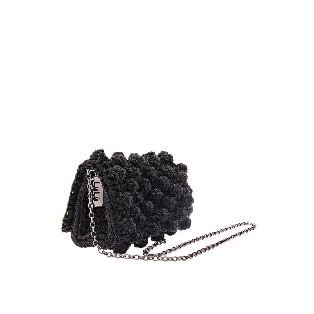 XSMALL BLACK BUBBLE BAG CROSSBODY CHAIN