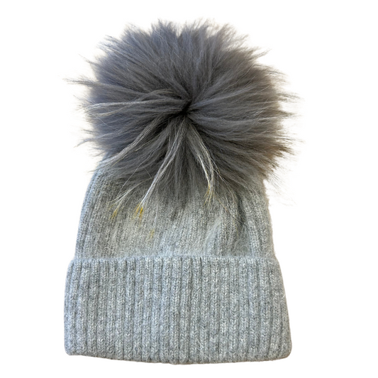 ANGORA WOOL POM BEANIE DOVE