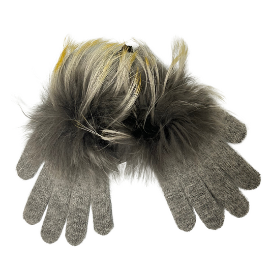 POMPOM ANGORA GLOVE DOVE