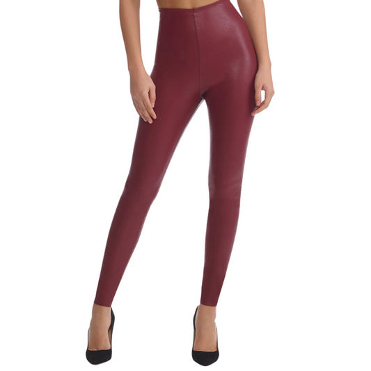 FAUX LEATHER LEGGING GARNET