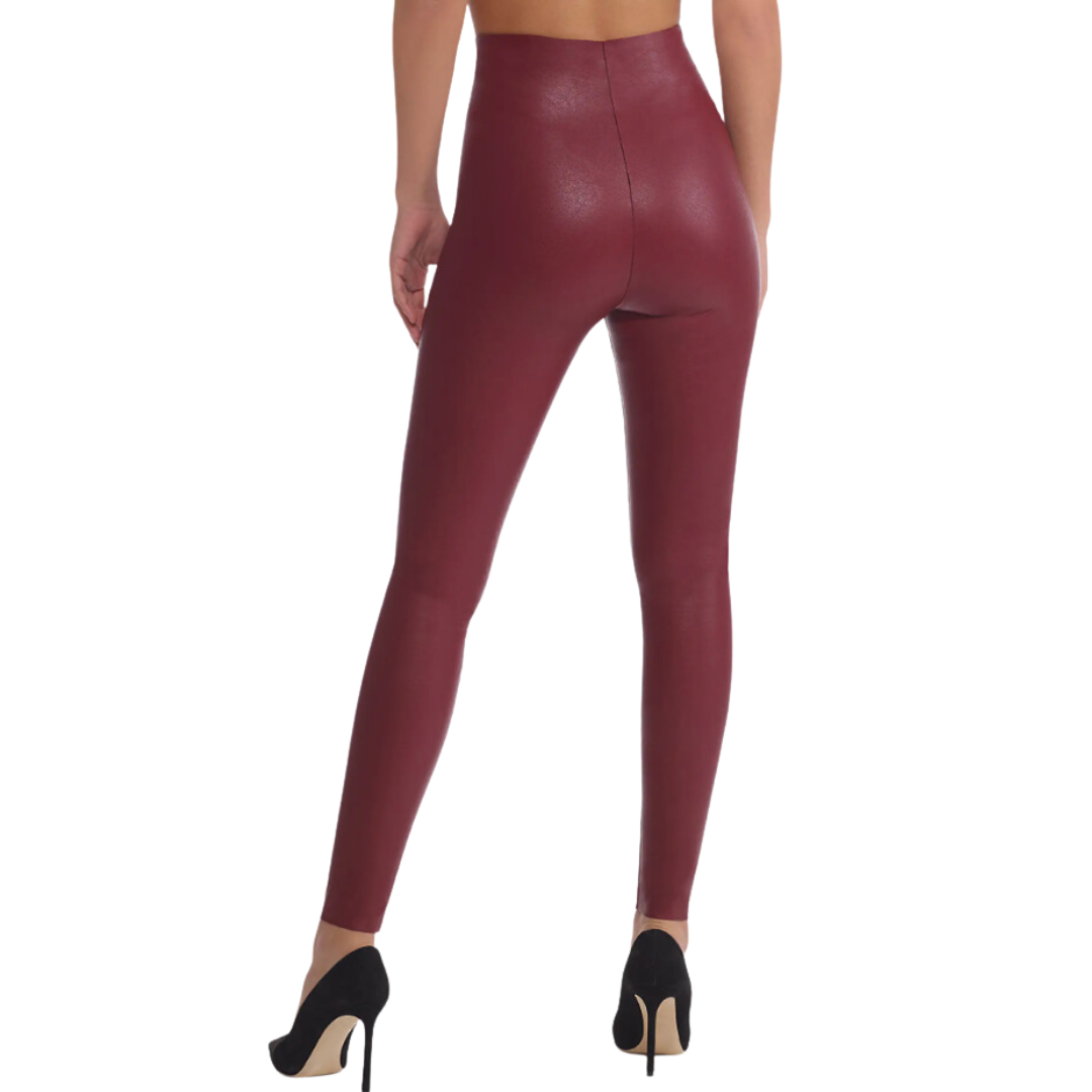 FAUX LEATHER LEGGING GARNET