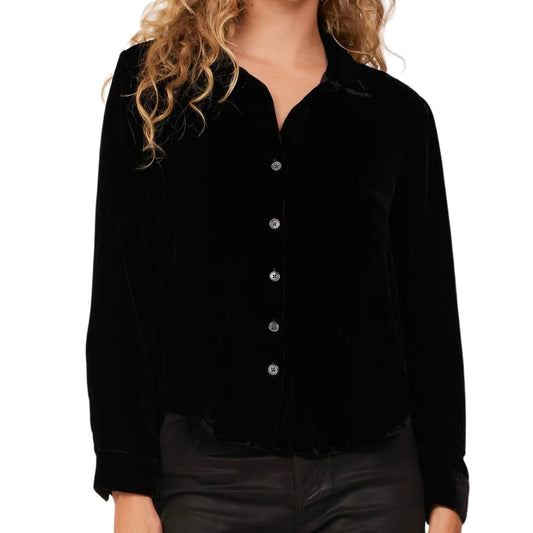 VELOUR CLEAN SHIRT BLACK