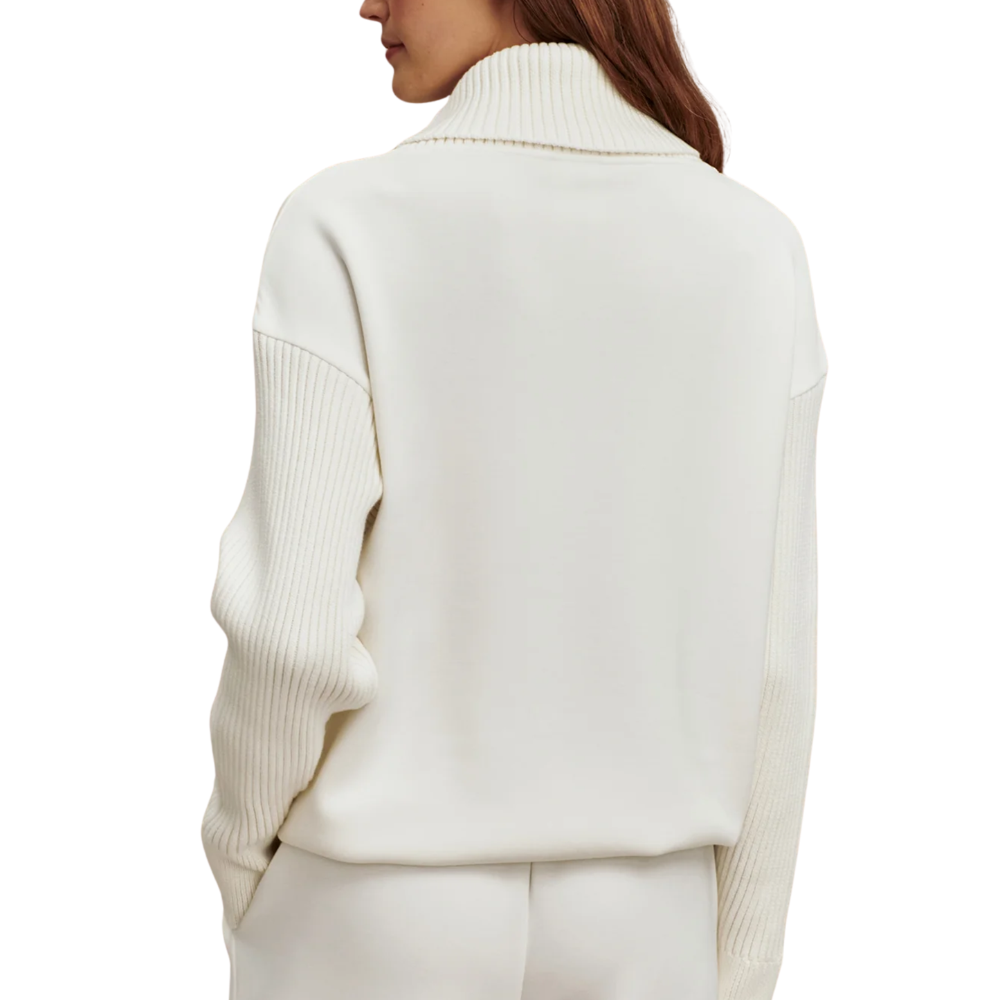 HANNAH COWL NECK TOP EGRET