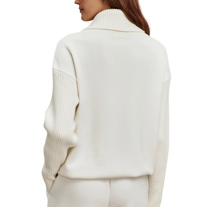 HANNAH COWL NECK TOP EGRET