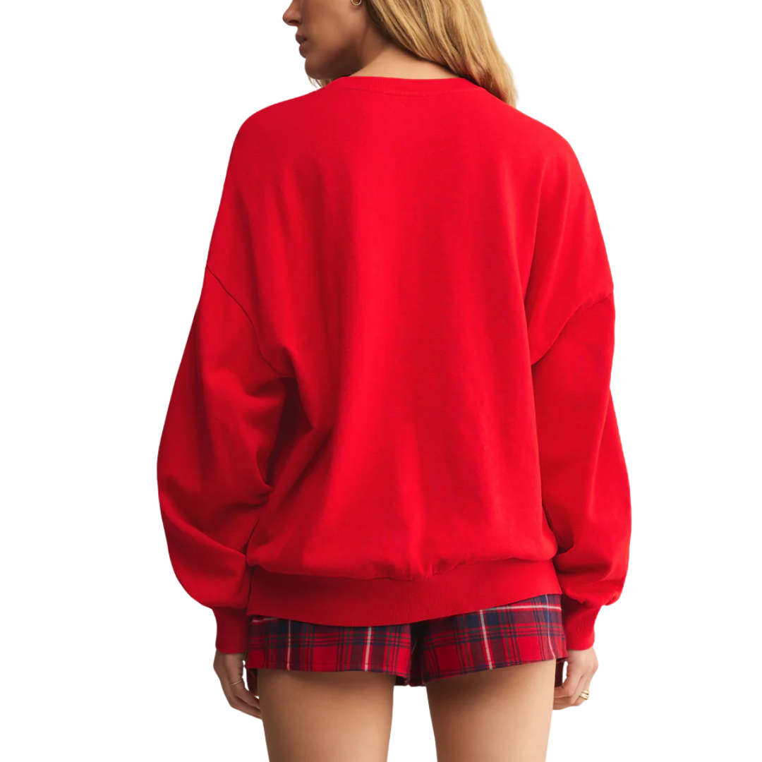 VERY MERRY SUNDAY SWEATSHIRT FESTIVE RED