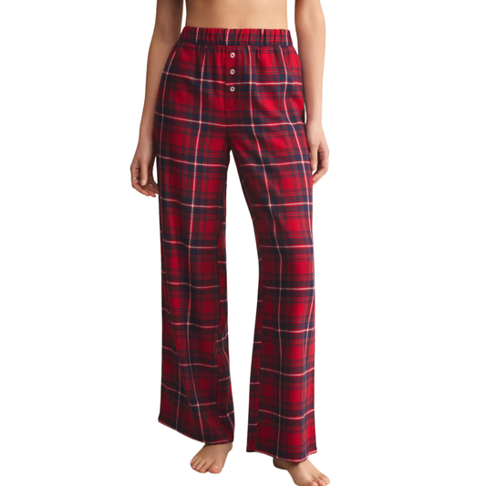 HANGOUT PLAID PANT HAUTE RED